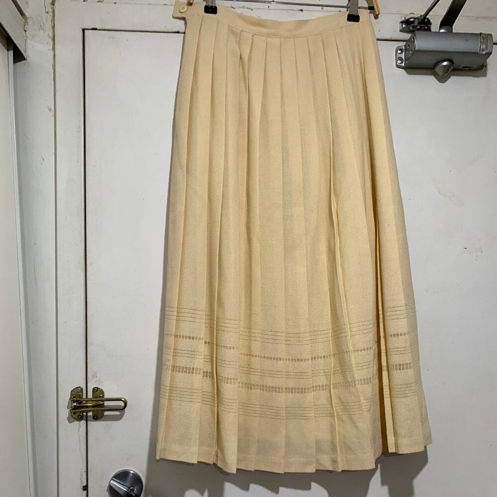 VINTAGE LOUBEN MAXI WOOL PLEATED SKIRTS SIZE 28 - Picture 4 of 9